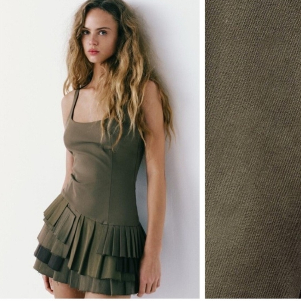 Viral Zara Pleated Skort Dress .